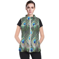 Peacock Feathers Peacock Bird Women s Puffer Vest by Wegoenart