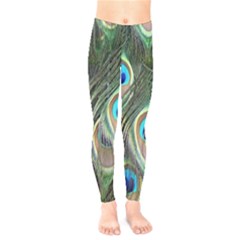 Peacock Feathers Peacock Bird Kids  Legging by Wegoenart