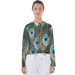 Peacock Feathers Peacock Bird Women s Slouchy Sweat