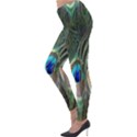 Peacock Feathers Peacock Bird Lightweight Velour Leggings View3