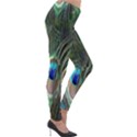 Peacock Feathers Peacock Bird Lightweight Velour Leggings View4