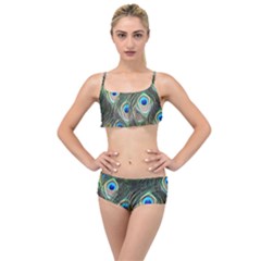 Peacock Feathers Peacock Bird Layered Top Bikini Set by Wegoenart