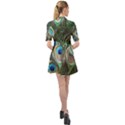 Peacock Feathers Peacock Bird Belted Shirt Dress View2