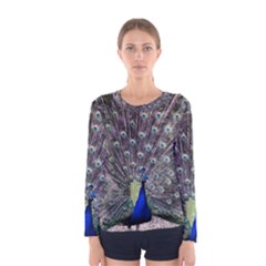 Peacock Bird Feather Plumage Green Women s Long Sleeve Tee