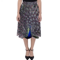 Peacock Bird Feather Plumage Green Classic Midi Skirt by Wegoenart