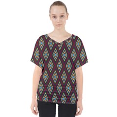 Colorful Diamonds Variation 1 V-neck Dolman Drape Top by bloomingvinedesign