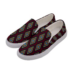 Colorful Diamonds Variation 1 Women s Canvas Slip Ons by bloomingvinedesign