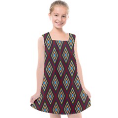 Colorful Diamonds Variation 1 Kids  Cross Back Dress by bloomingvinedesign