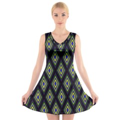 Colorful Diamonds Variation 2 V-neck Sleeveless Dress by bloomingvinedesign