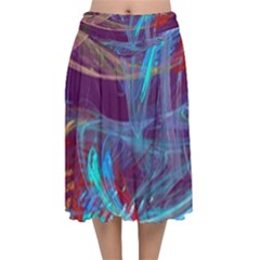 Neonchaos Velvet Flared Midi Skirt