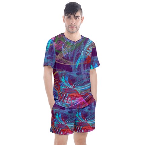 Neonchaos Men s Mesh Tee And Shorts Set by designsbyamerianna