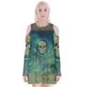 Dreamcatcher With Skull Velvet Long Sleeve Shoulder Cutout Dress View1