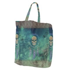 Dreamcatcher With Skull Giant Grocery Tote by FantasyWorld7