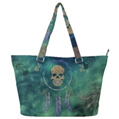 Dreamcatcher With Skull Full Print Shoulder Bag by FantasyWorld7