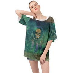 Dreamcatcher With Skull Oversized Chiffon Top