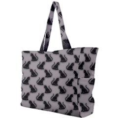 Black Cats On Gray Simple Shoulder Bag by bloomingvinedesign