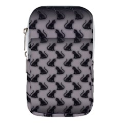 Black Cats On Gray Waist Pouch (small)