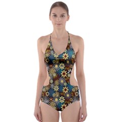 Daisies Variation 1 Cut-out One Piece Swimsuit by bloomingvinedesign