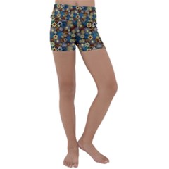 Daisies Variation 1 Kids  Lightweight Velour Yoga Shorts by bloomingvinedesign