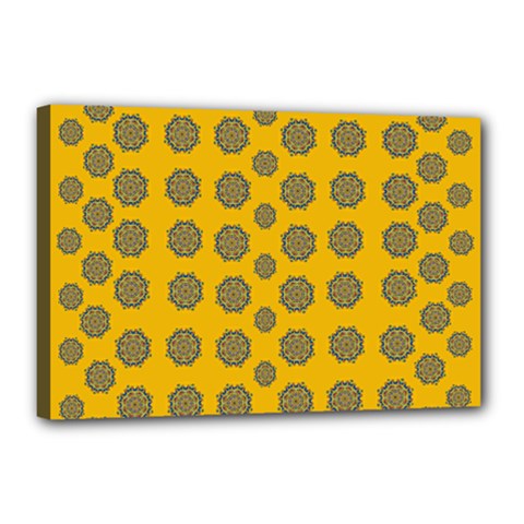 Sensational Stars On Incredible Yellow Canvas 18  X 12  (stretched) by pepitasart