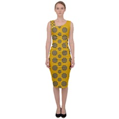 Sensational Stars On Incredible Yellow Sleeveless Pencil Dress by pepitasart