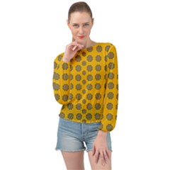 Sensational Stars On Incredible Yellow Banded Bottom Chiffon Top