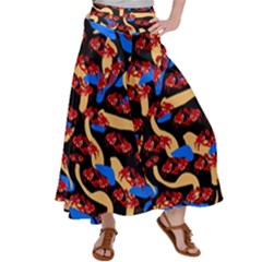 Fighting Crabbies Pattern Satin Palazzo Pants by bloomingvinedesign