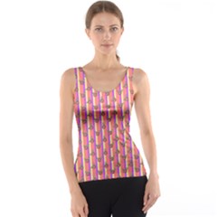 Pink Stripe & Roses Tank Top by charliecreates