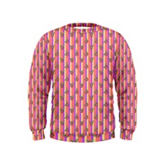 Pink Stripe & Roses Kids  Sweatshirt by charliecreates