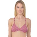 pink stripe & roses Reversible Tri Bikini Top View1