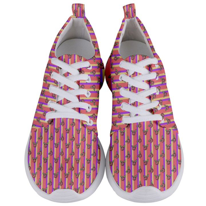 pink stripe & roses Men s Lightweight Sports Shoes