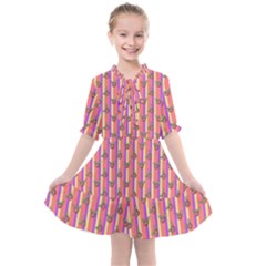 Pink Stripe & Roses Kids  All Frills Chiffon Dress by charliecreates