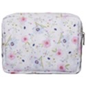 Pink blue flowers pattern                        Make Up Pouch (Large) View2