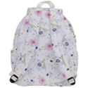 Pink blue flowers pattern                     Top Flap Backpack View3