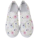 Pink blue flowers pattern                       Men s Slip On Sneakers View1