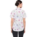 Pink blue flowers pattern                        Women s Short Sleeve Shirt View2