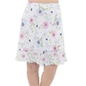 Pink blue flowers pattern                           Fishtail Chiffon Skirt View1