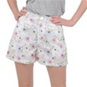 Pink blue flowers pattern                       Stretch Ripstop Shorts View1