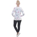 Pink blue flowers pattern                      Casual Zip Up Jacket View2