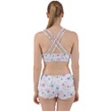 Pink blue flowers pattern                        Work It Out Sports Bra Set View2