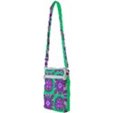 Purple shapes on a green background                         Multi Function Travel Bag View2