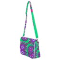 Purple shapes on a green background                     Shoulder Bag with Back Zipper View2