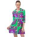 Purple shapes on a green background                           Mini Skater Shirt Dress View1