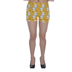 Fluffy Clouds Mustard  Skinny Shorts by VeataAtticus