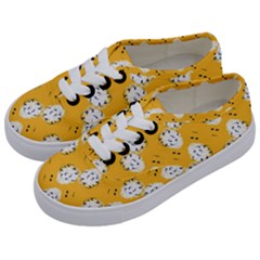 Fluffy Clouds Mustard  Kids  Classic Low Top Sneakers by VeataAtticus