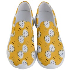 Fluffy Clouds Mustard  Men s Lightweight Slip Ons by VeataAtticus