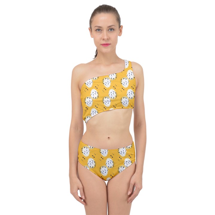 Fluffy Clouds Mustard  Spliced Up Two Piece Swimsuit