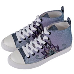 Abstract Decorative Floral Design, Mandala Women s Mid-top Canvas Sneakers by FantasyWorld7