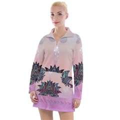 Abstract Decorative Floral Design, Mandala Women s Long Sleeve Casual Dress by FantasyWorld7