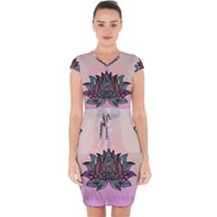 Abstract Decorative Floral Design, Mandala Capsleeve Drawstring Dress  by FantasyWorld7